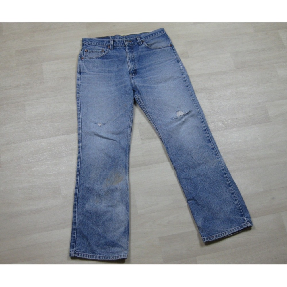 Vintage Y2K Levis 517 Cowboy Cut Jeans Mens (33x30) Distressed Saddleman Bootcut - Picture 2 of 14